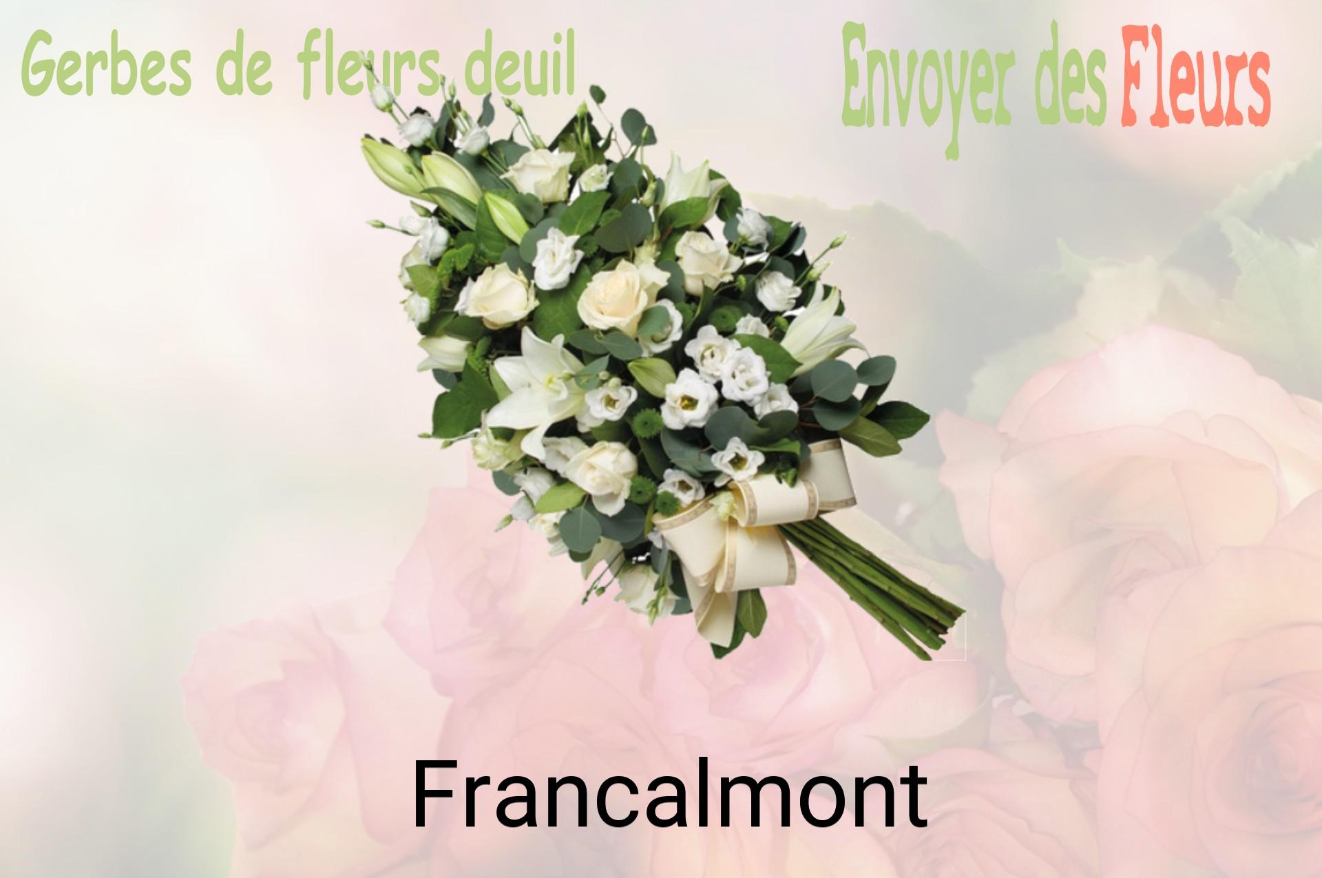 Gerbe de fleurs de deuil livrée à Francalmont